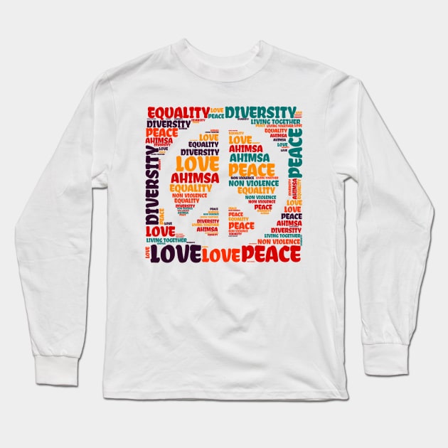 Peace Love Long Sleeve T-Shirt by MZeeDesigns